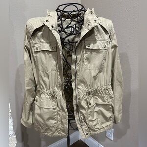 MICHAEL Michael Kors Khaki Hooded Utility Jacket, EUC!